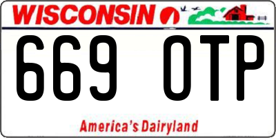 WI license plate 669OTP