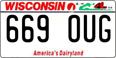 WI license plate 669OUG