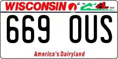 WI license plate 669OUS