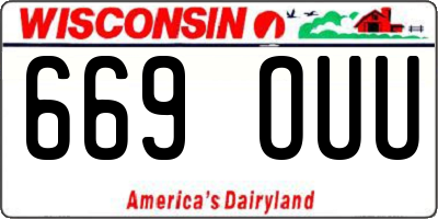 WI license plate 669OUU