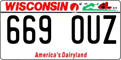 WI license plate 669OUZ