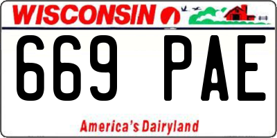 WI license plate 669PAE