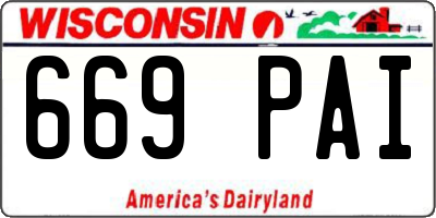 WI license plate 669PAI