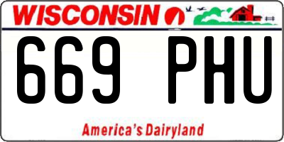 WI license plate 669PHU