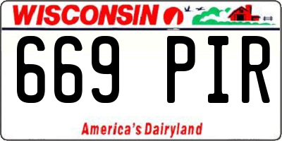 WI license plate 669PIR