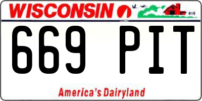 WI license plate 669PIT