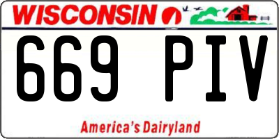 WI license plate 669PIV