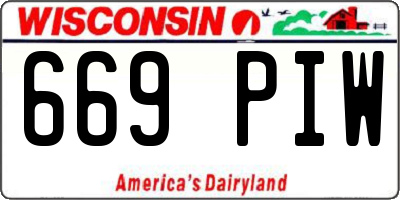 WI license plate 669PIW