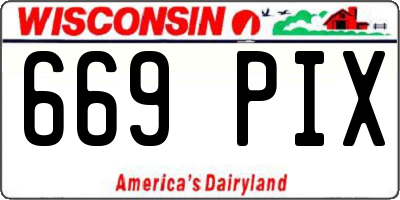 WI license plate 669PIX