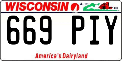 WI license plate 669PIY