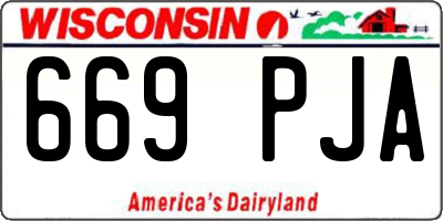 WI license plate 669PJA