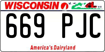 WI license plate 669PJC