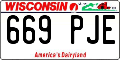 WI license plate 669PJE