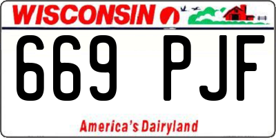 WI license plate 669PJF