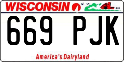 WI license plate 669PJK