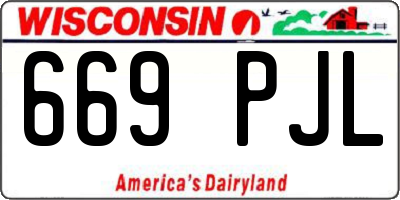 WI license plate 669PJL