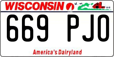 WI license plate 669PJO