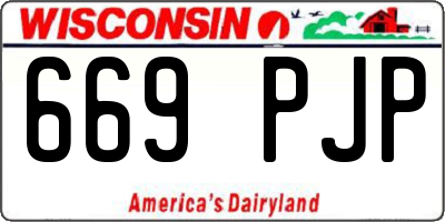 WI license plate 669PJP