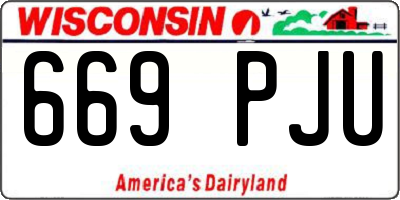 WI license plate 669PJU