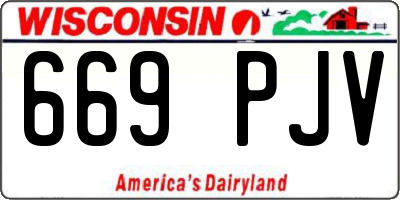 WI license plate 669PJV