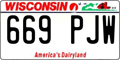 WI license plate 669PJW