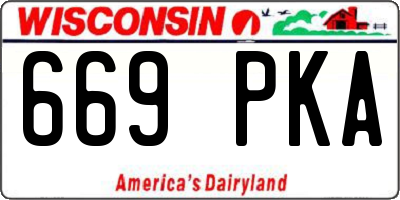 WI license plate 669PKA