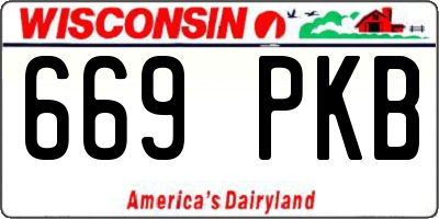 WI license plate 669PKB