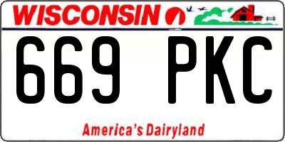 WI license plate 669PKC