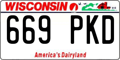 WI license plate 669PKD