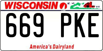 WI license plate 669PKE