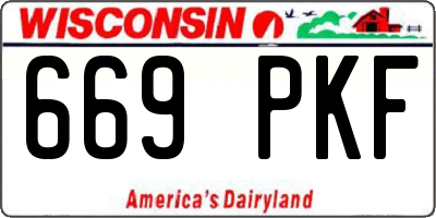 WI license plate 669PKF
