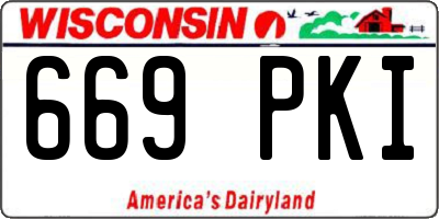 WI license plate 669PKI