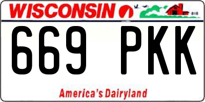 WI license plate 669PKK