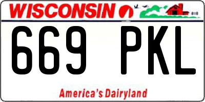 WI license plate 669PKL