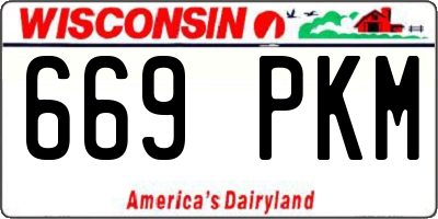 WI license plate 669PKM