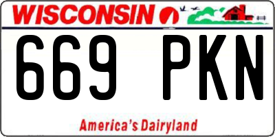 WI license plate 669PKN