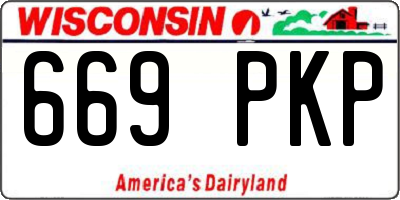 WI license plate 669PKP