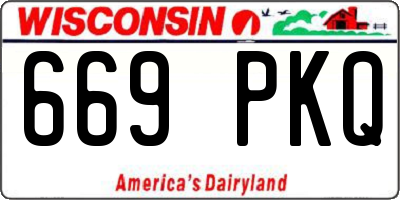 WI license plate 669PKQ