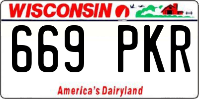 WI license plate 669PKR