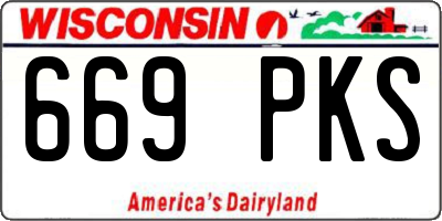 WI license plate 669PKS