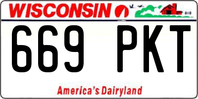 WI license plate 669PKT