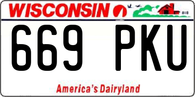 WI license plate 669PKU