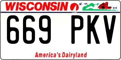 WI license plate 669PKV