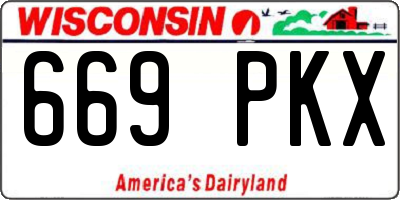 WI license plate 669PKX
