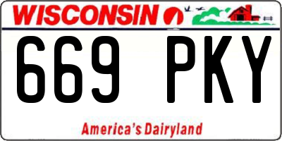 WI license plate 669PKY