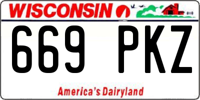 WI license plate 669PKZ