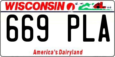 WI license plate 669PLA