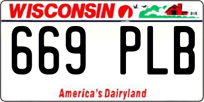 WI license plate 669PLB