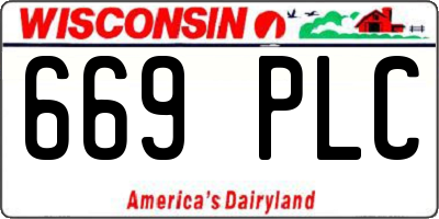 WI license plate 669PLC