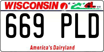 WI license plate 669PLD